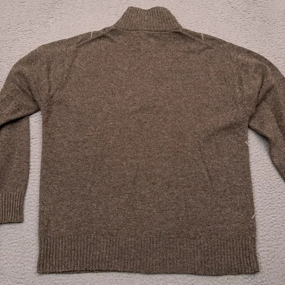 Vintage American Blue 1/4 Zip Sweater Men's Large Argyle Diamond 100% Lambswool - Picture 6 of 6